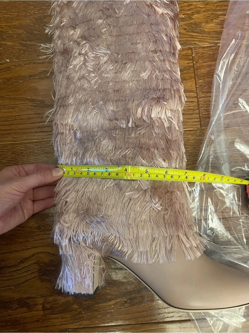 Jimmy Choo Blush Feather-Trim Over-the-Knee Boots